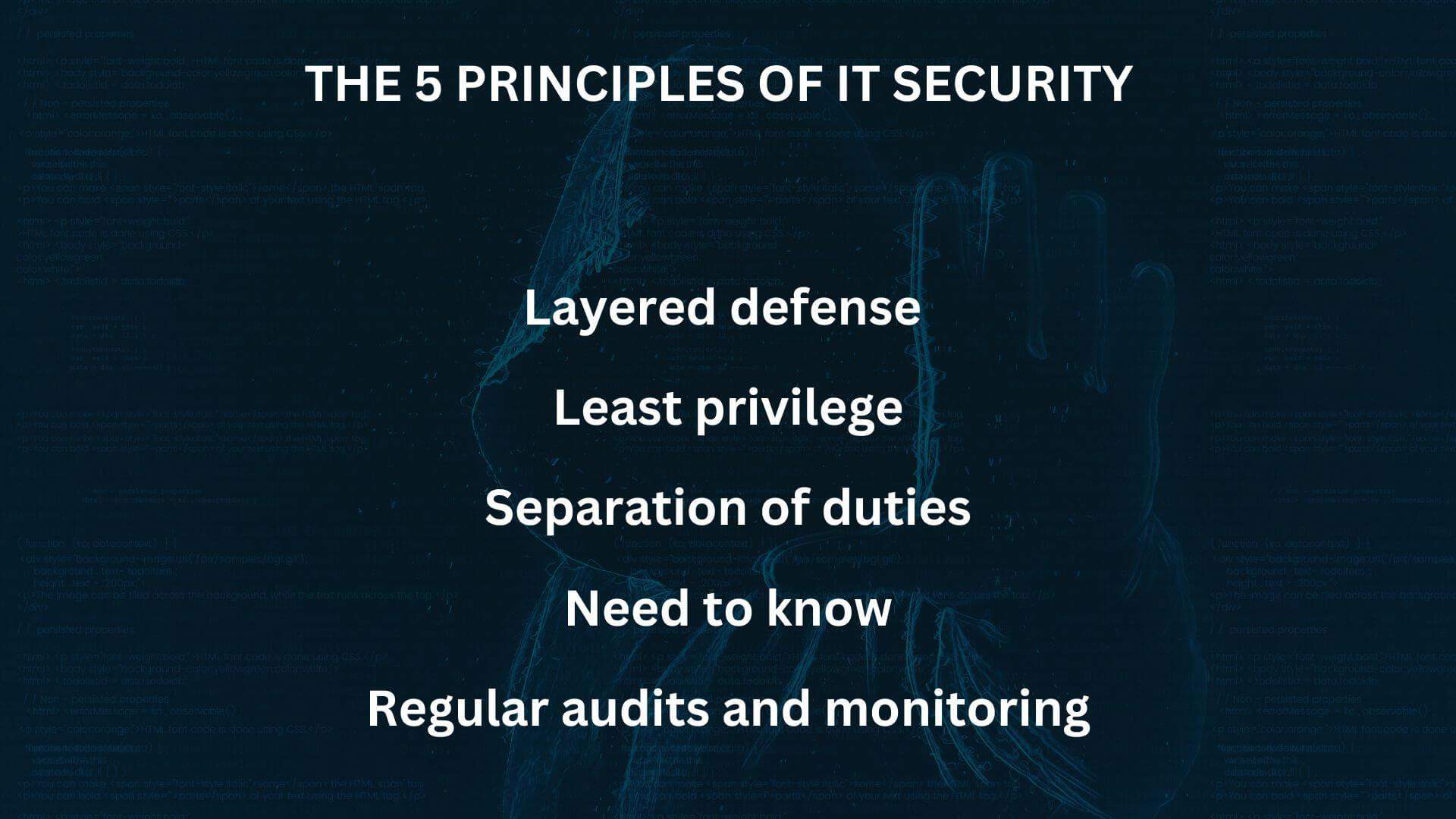 The 5 Principles of IT Security